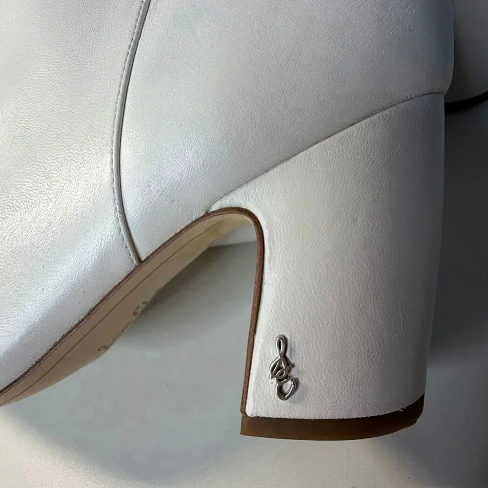 Sam Edelman Hutton White Knee High Leather Boots Woman’s 9